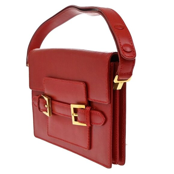 FENDI Logo Shoulder Hand Bag Leather Red GHW Italy 65KA974 - Picture 1 of 16